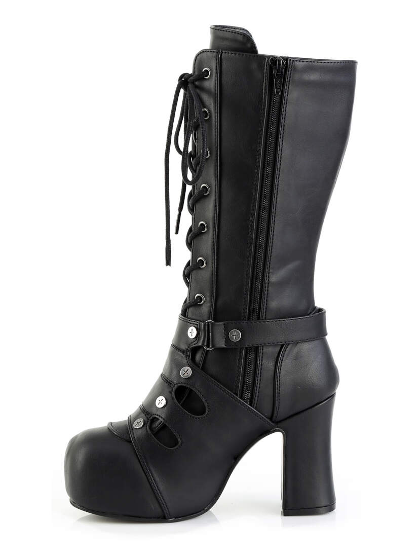 Gothika-152 Platform Boots with Wraparound Straps