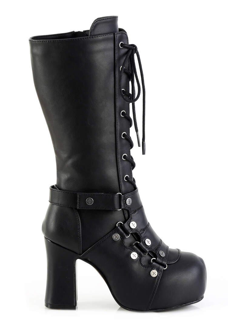 Gothika-152 Platform Boots with Wraparound Straps