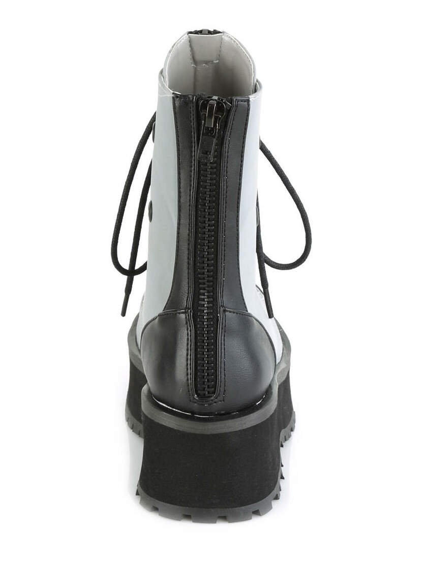 GRAVEDIGGER-10 Grey Reflective Platform Boots