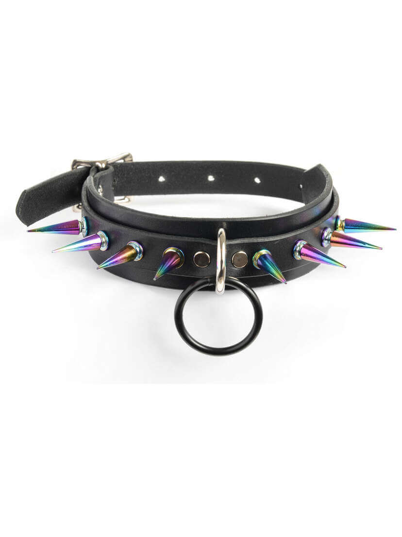 Choker with Heat Tempered Spikes and Black O-Ring