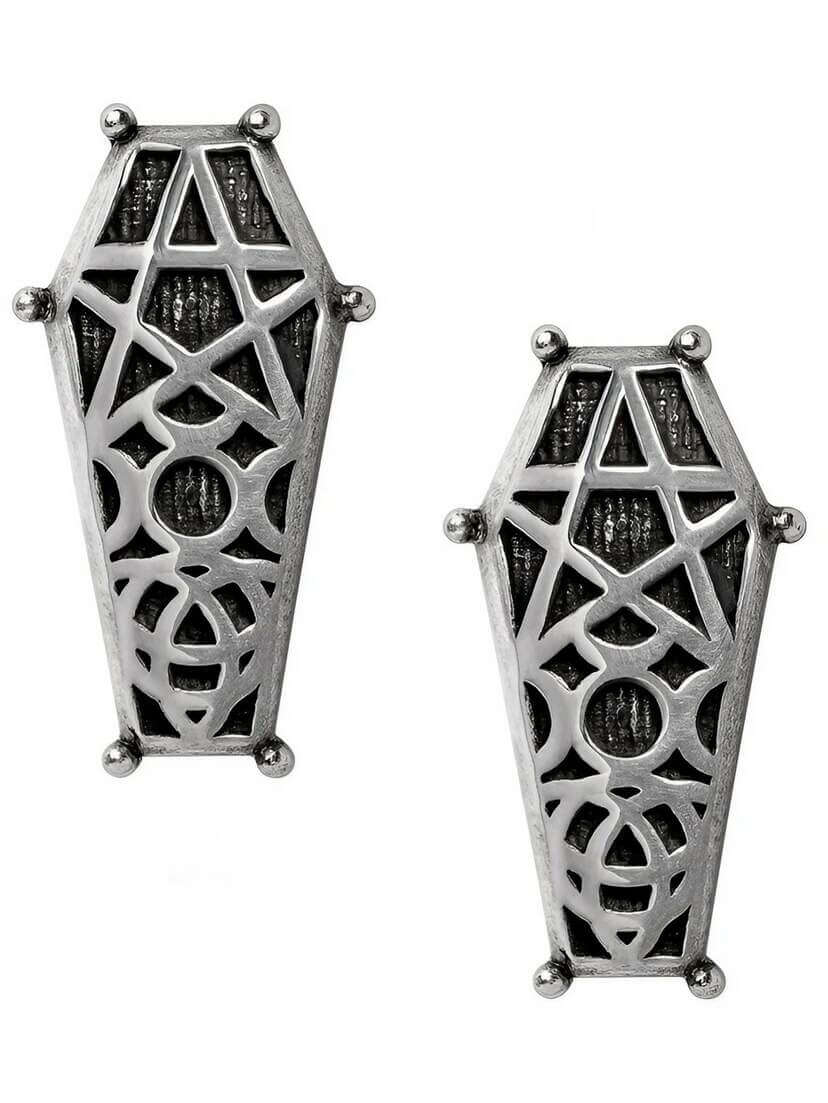 Hex Coffin Stud Earrings