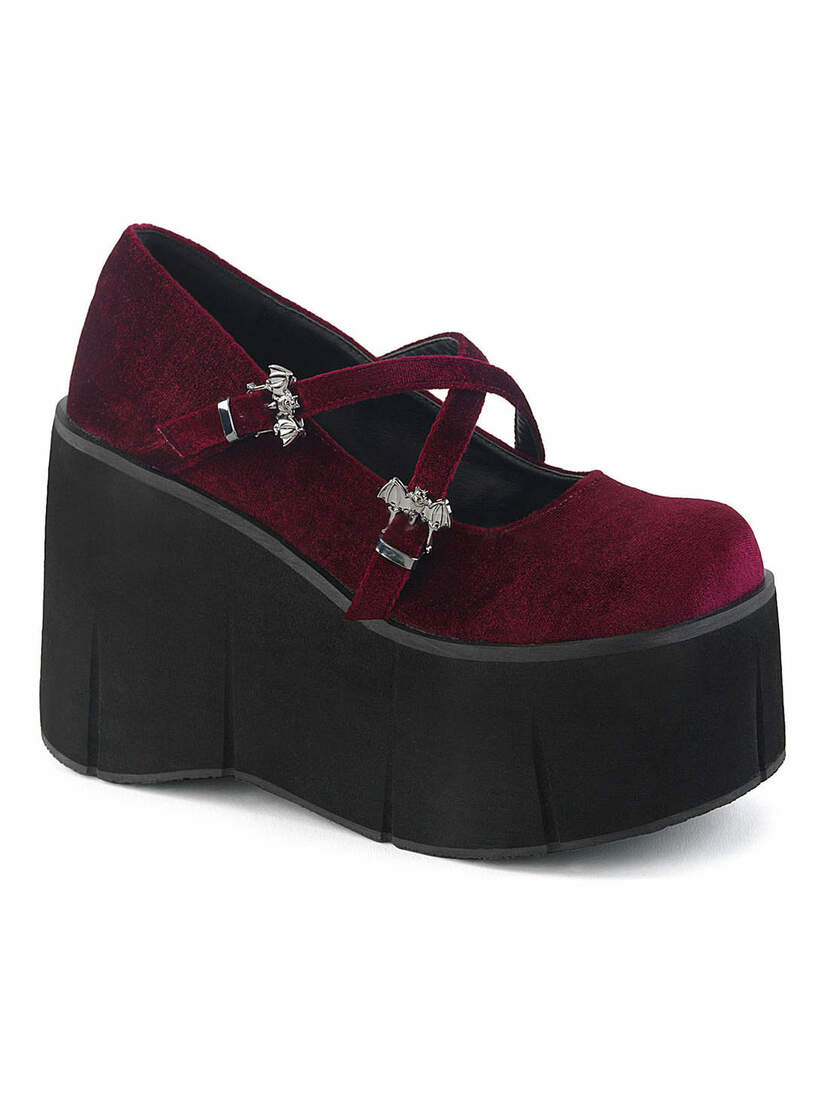 KERA-10 burgundy maryjane platform shoes