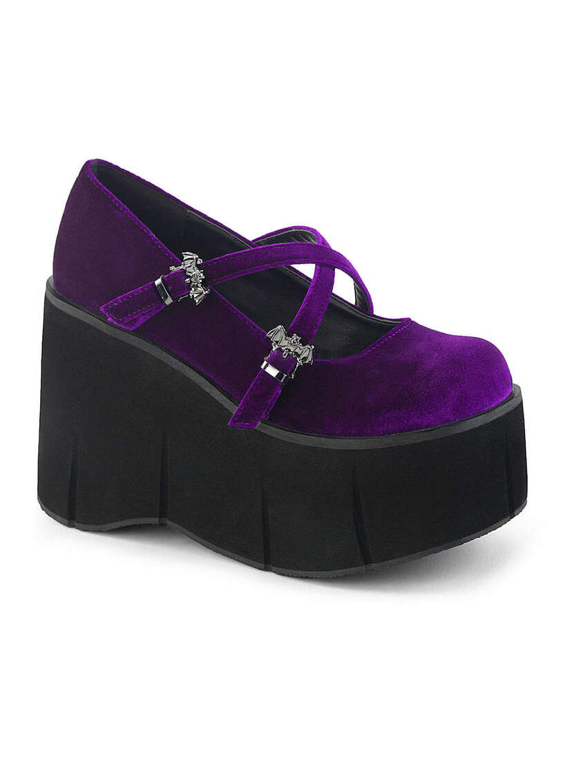KERA-10 Purple Velvet Maryjane Shoes