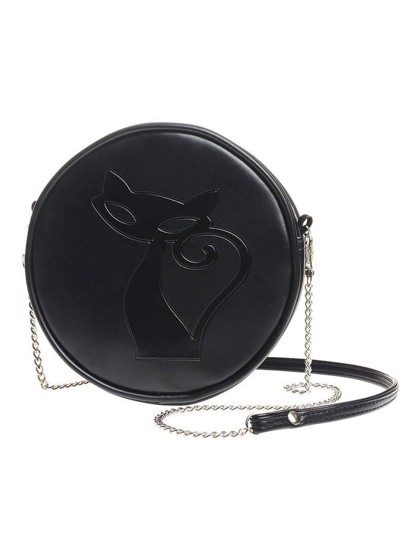 Black kitty shoulder bag