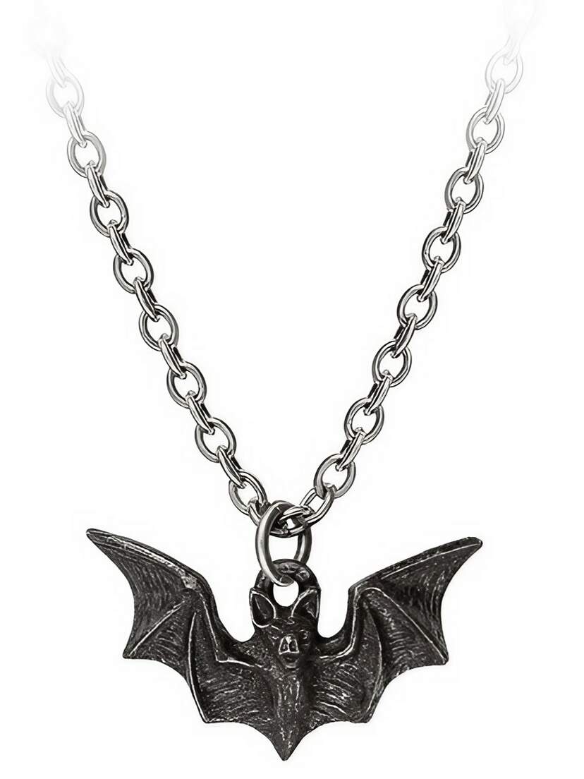 Luna Roost Dual Bat and Moon Necklace