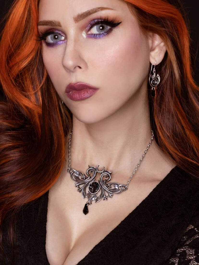 Midnight Memorial Baroque Gothic Pendant Necklace