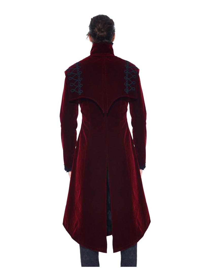 Morey Red Velvet Trench Coat