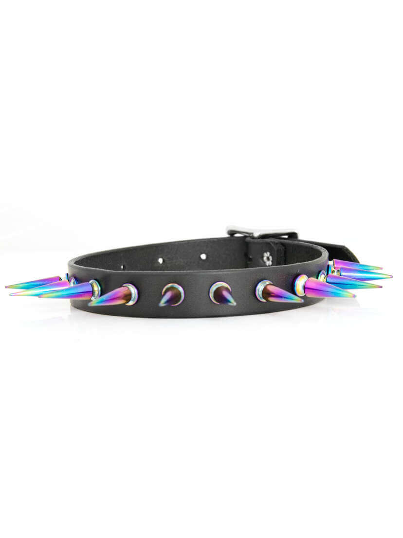 Multi colored spike choker