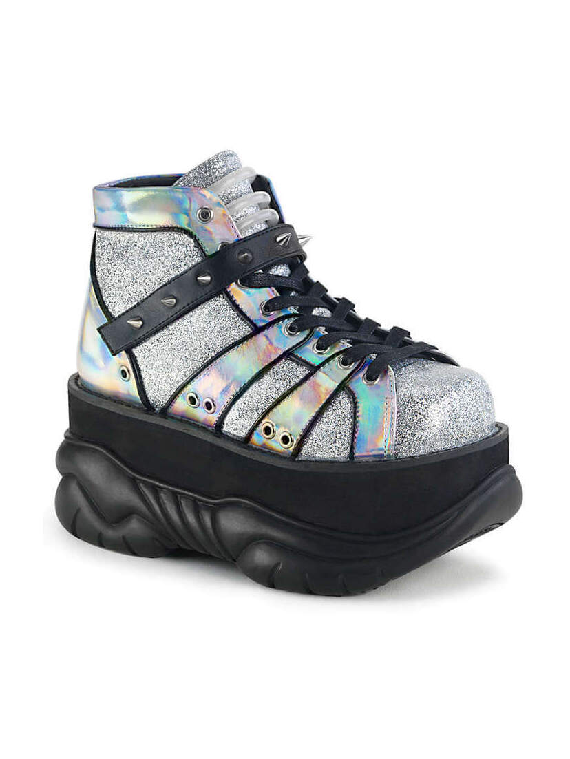 NEPTUNE-100 Silver Glitter Platform Shoes NEPTUNE-100 Silver Glitter Platform Shoes
