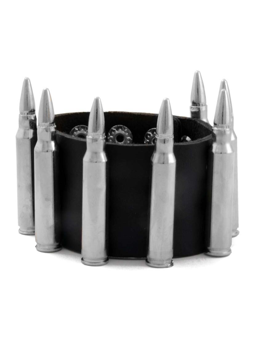 Nickel Bullets Leather Wristband