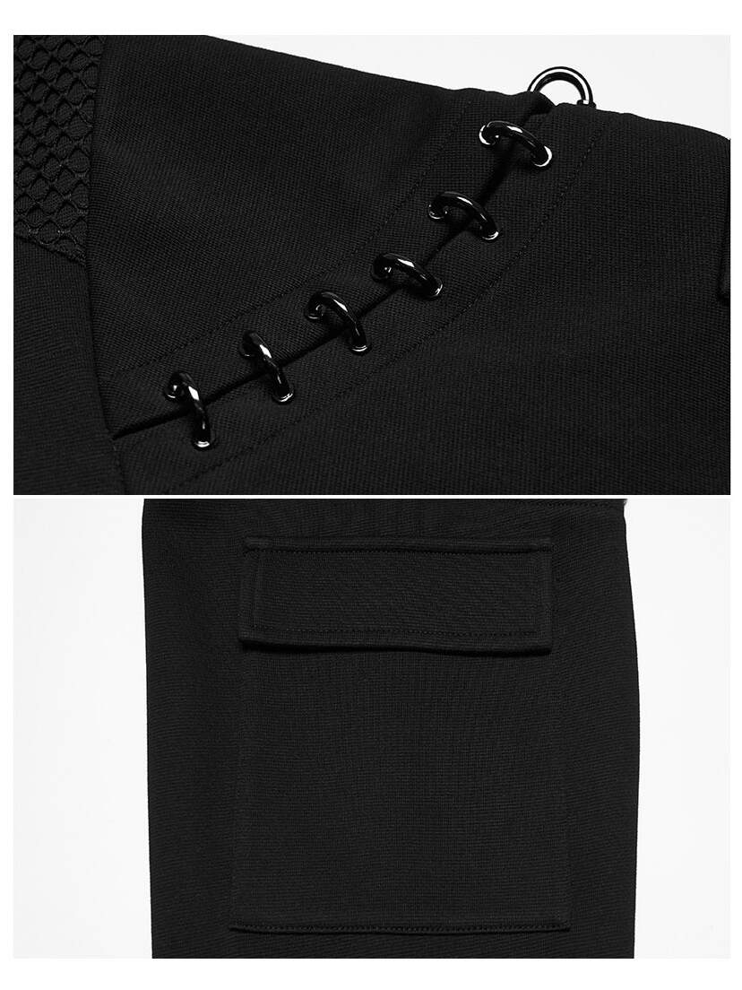Nightwire Pull-Over Hoodie Black Nightwire pull-over hoodie with lace-up front detail and back pocket