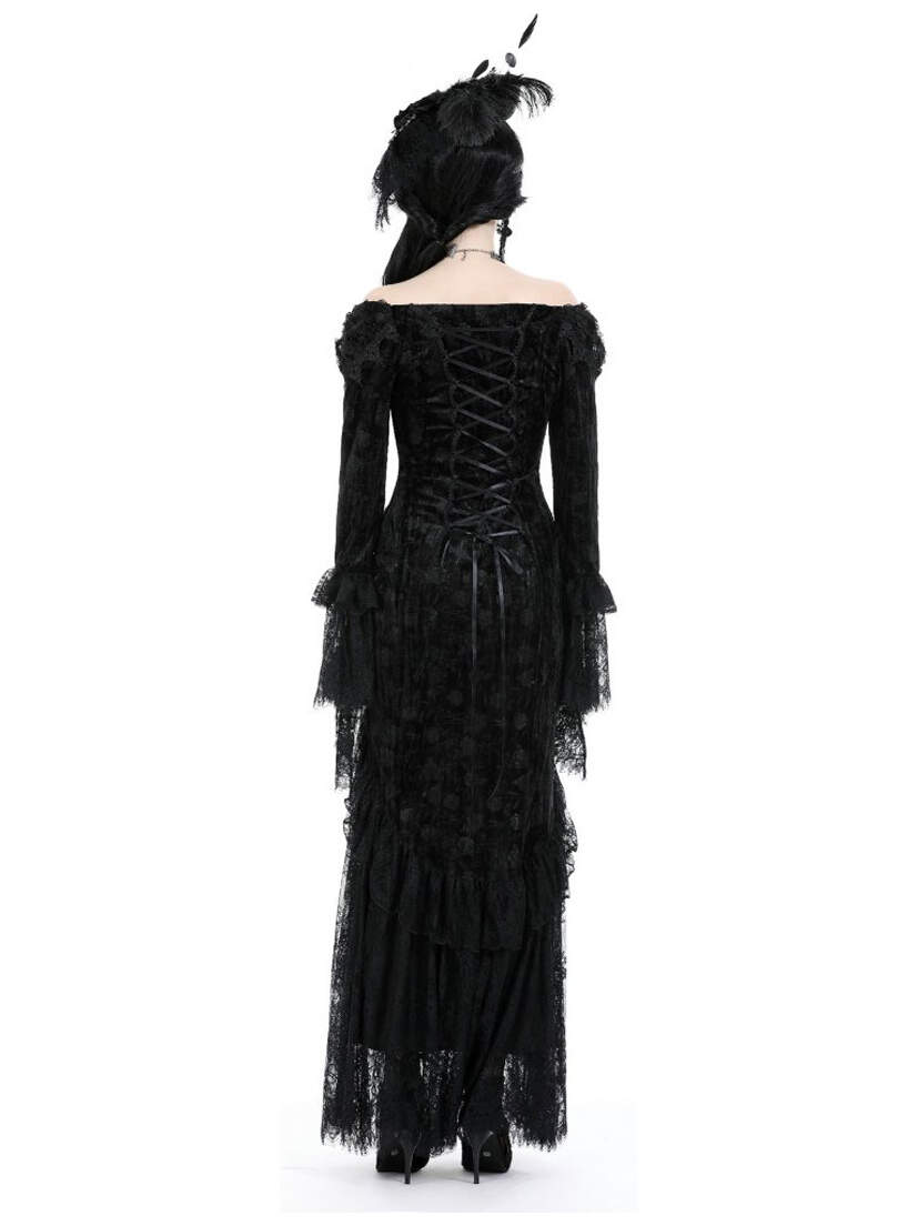 Nocturne Veil Victorian Gothic Long Dress