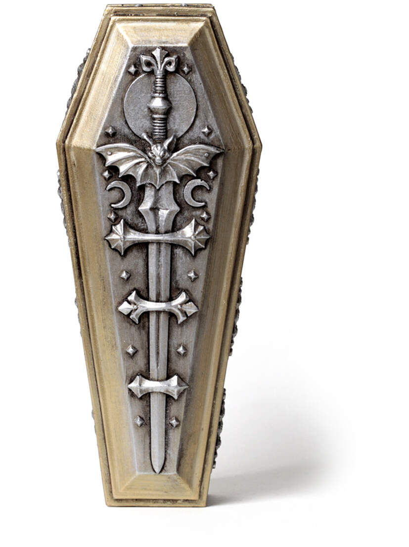 Gothic Nosferatu Figurine with Vampire Casket