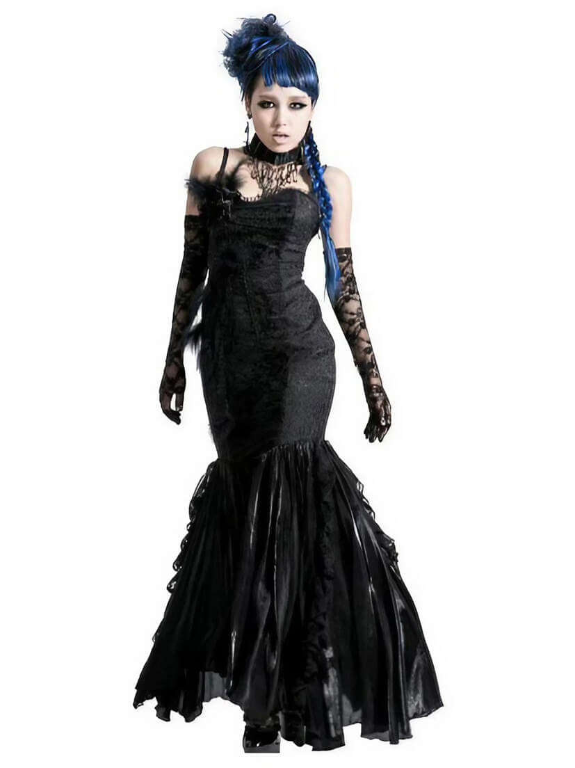 Peacock Black Feather Dress