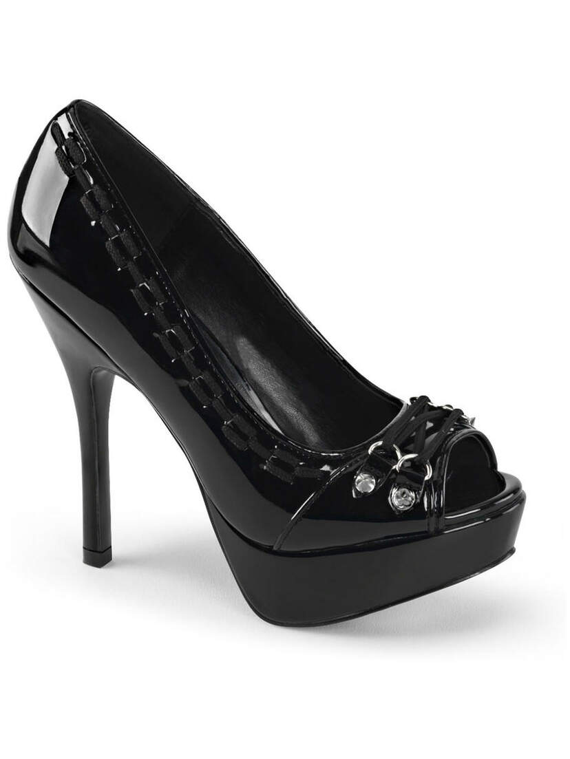 PIXIE-18 Black Patent Heels