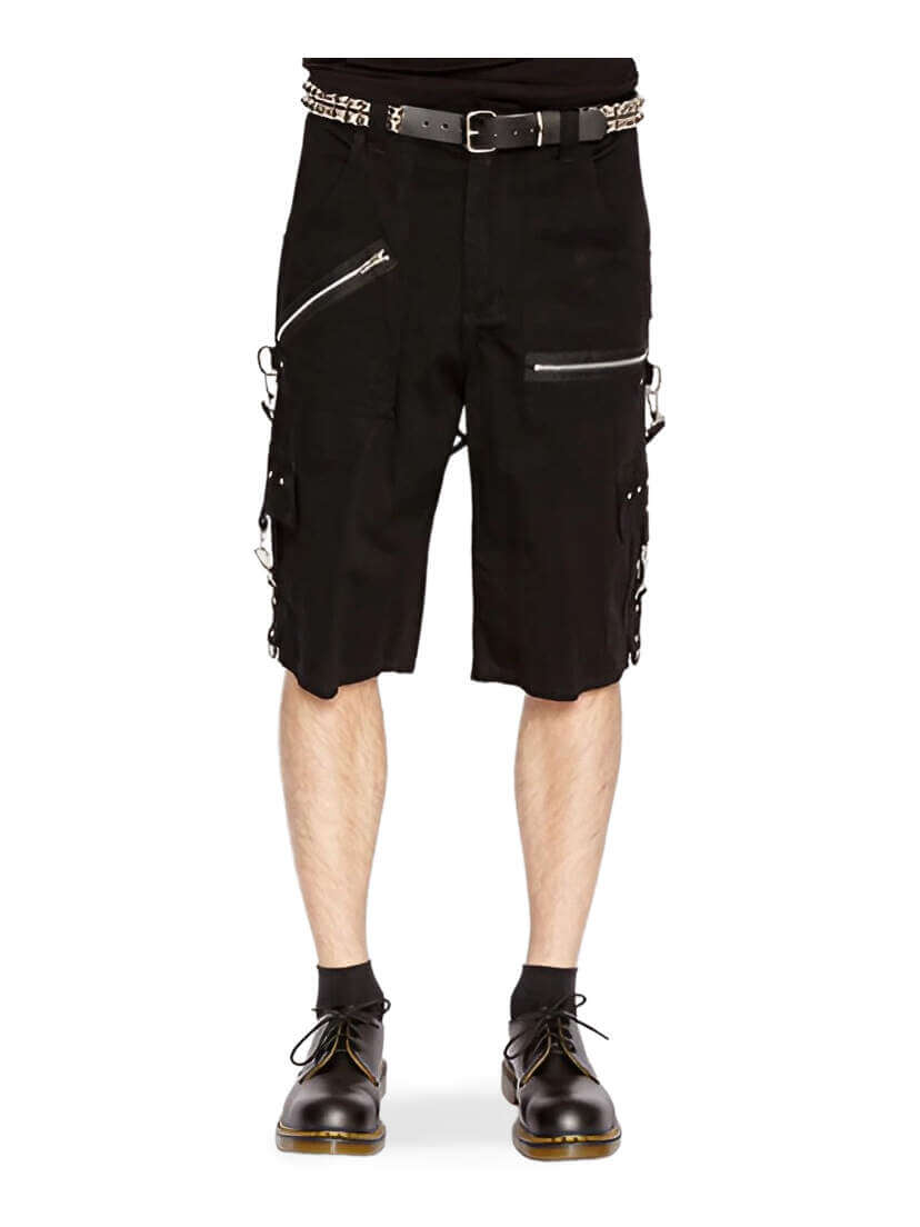 Knee Length Punk Zipper Shorts