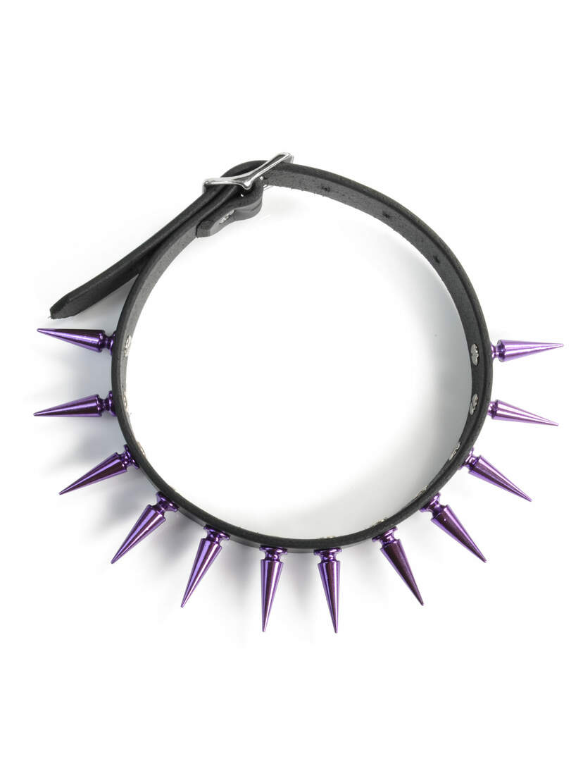 Rivithead Purple Spiked Leather Choker