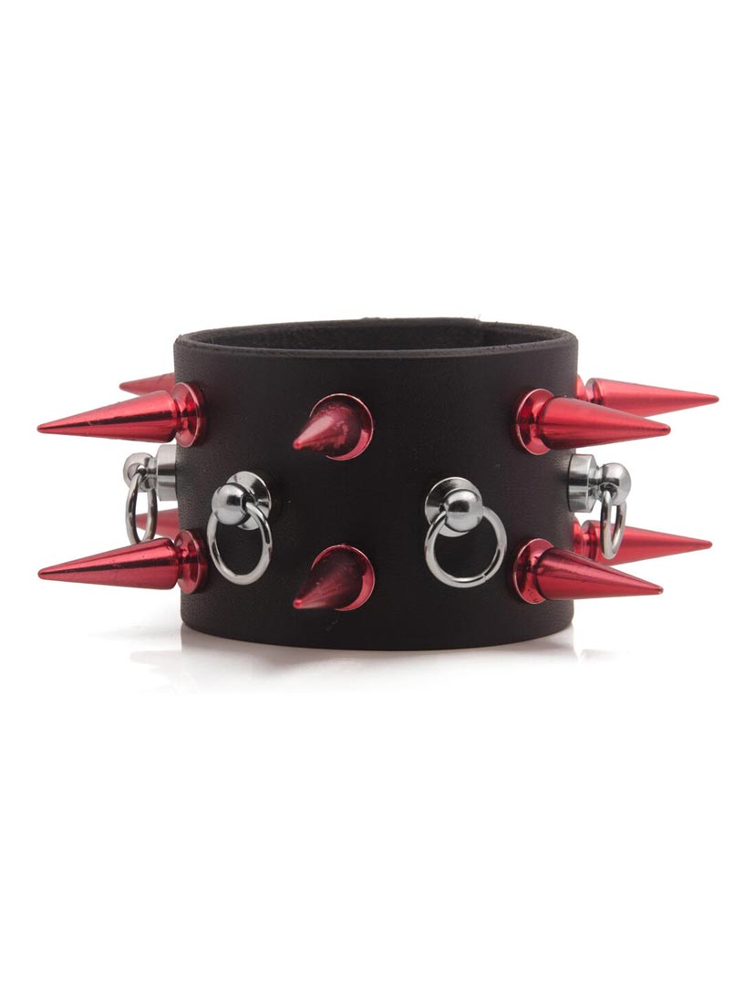 Red Spike and Mini O-ring Wristband