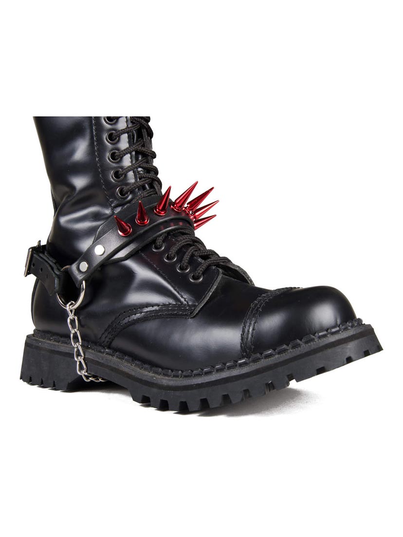 Red Spiked Boot Harness Strap