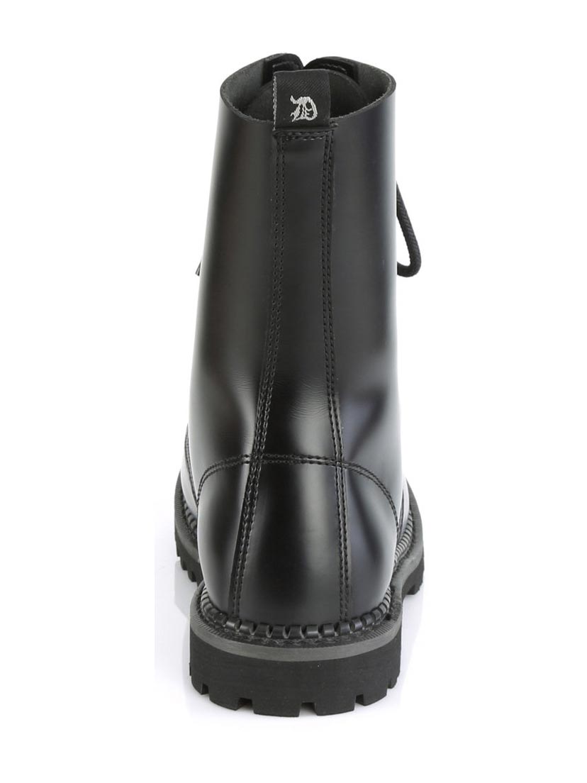 RIOT-10 Black Leather Steel Toe Boots