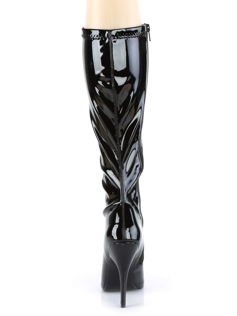 SEDUCE-2000 Black Patent Knee High Boots