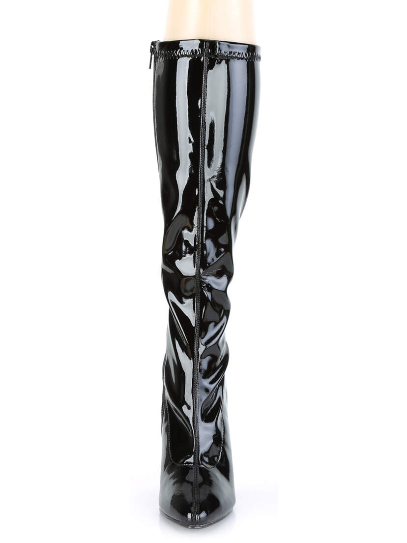 SEDUCE-2000 Black Patent Knee High Boots