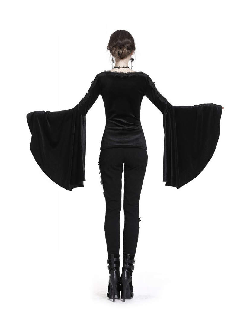 Shadowveil Bell Sleeve Gothic Top