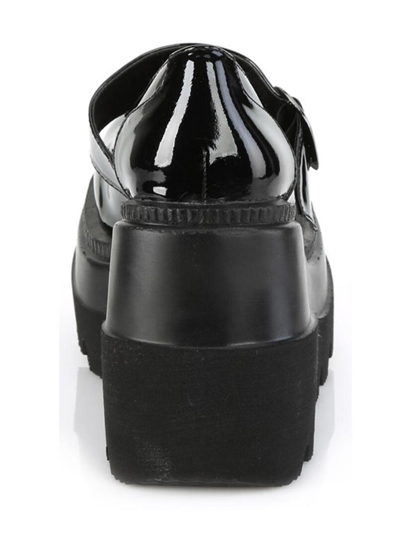 SHAKER-23 | Black Patent Platform Shoes