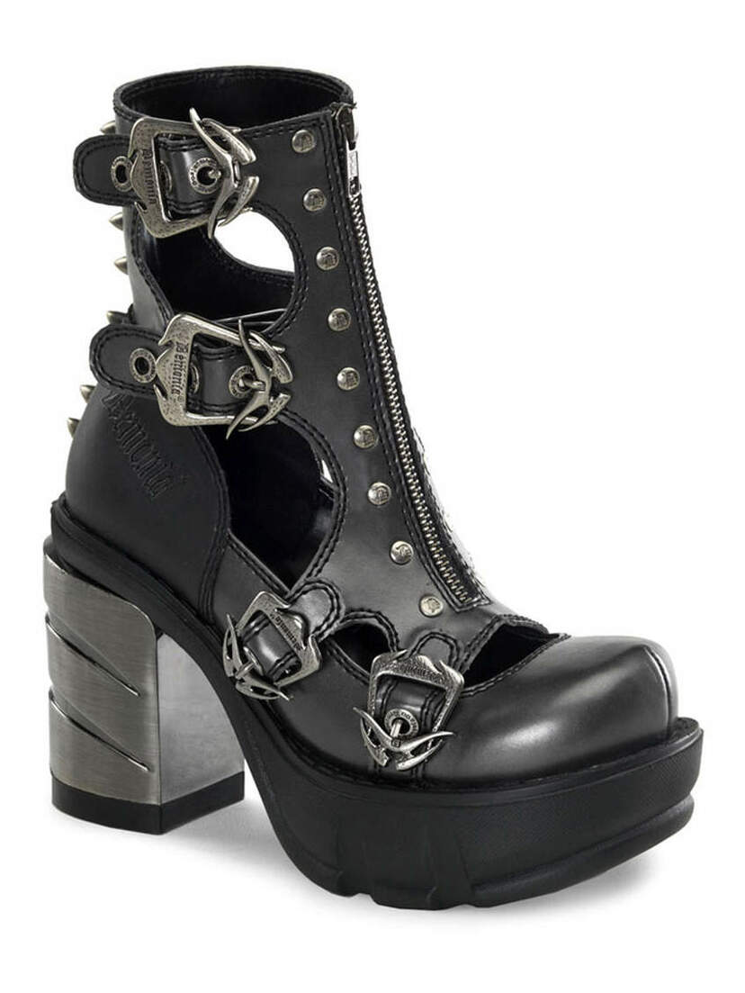 SINISTER-61 Black Chromed Boots
