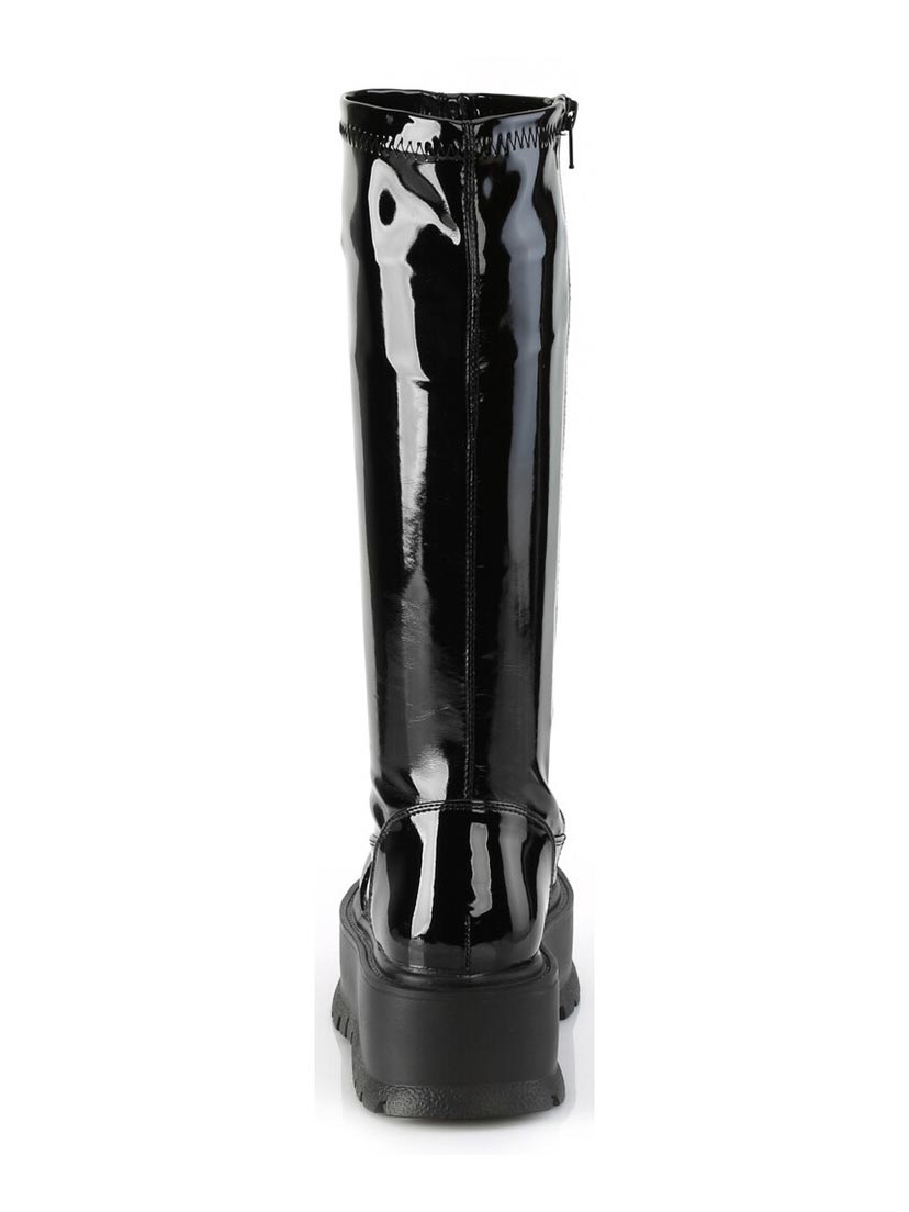 SLACKER-200 Black Patent Boots