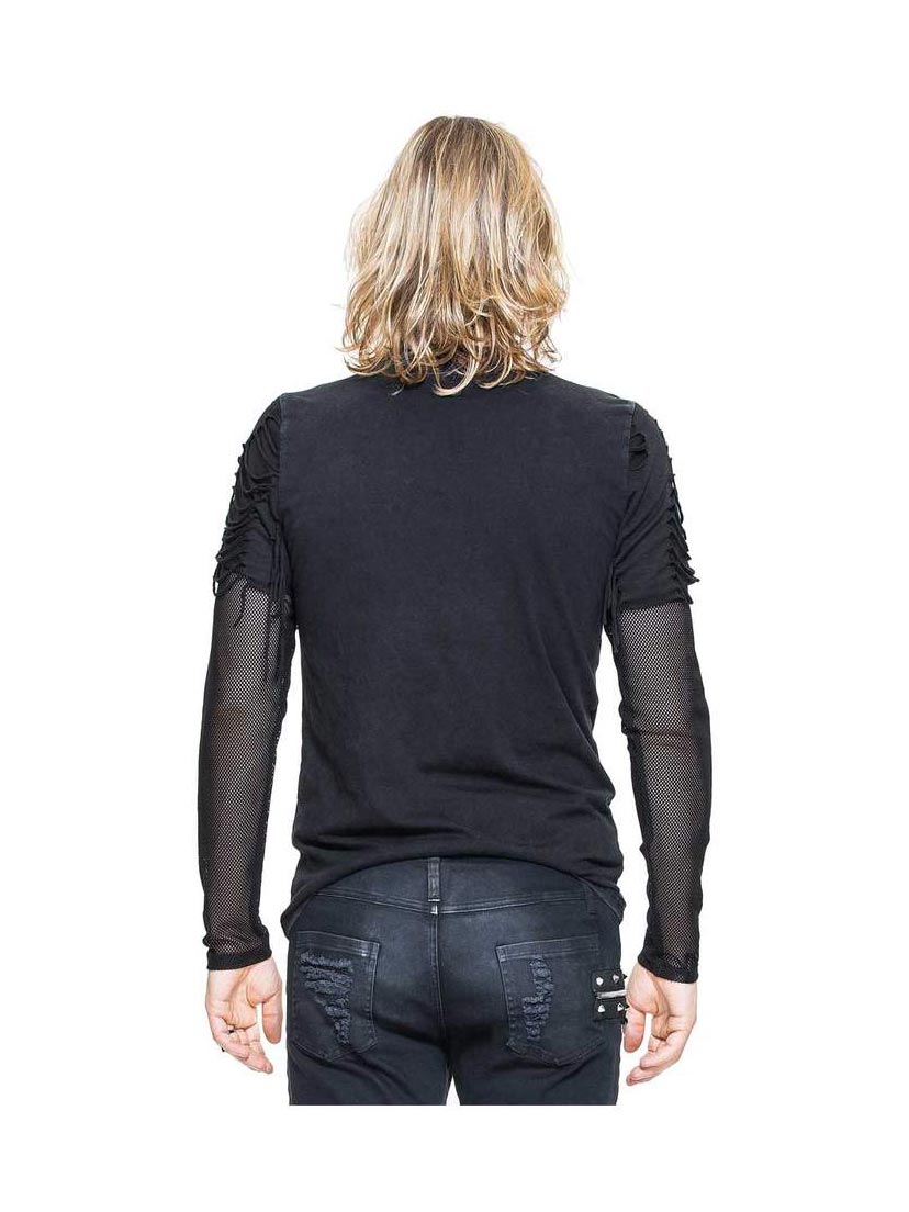 Men's Slashed Mesh Top