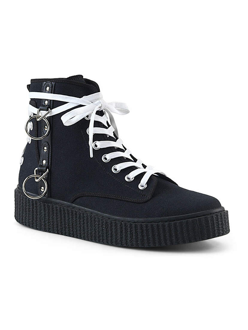 SNEEKER-256 Black Canvas Sneakers