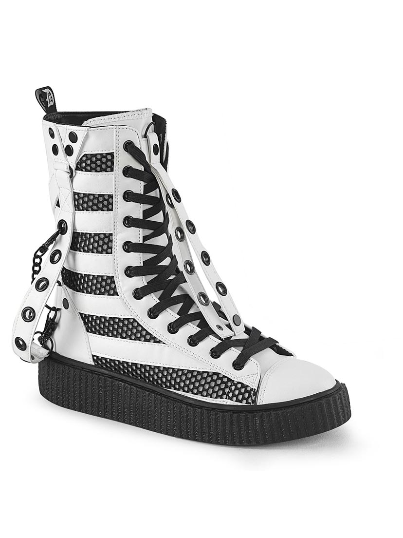 SNEEKER-325 White Creeper Sneaker Boots