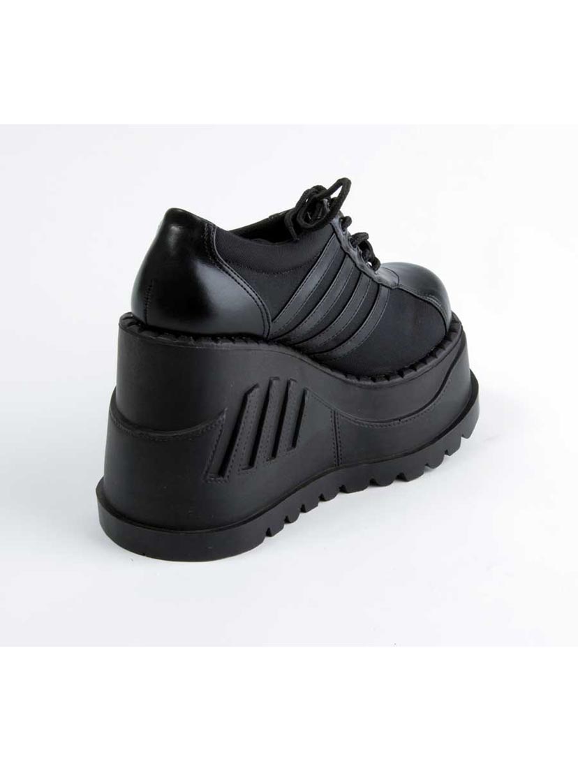 STOMP-08 Black Platform Shoes