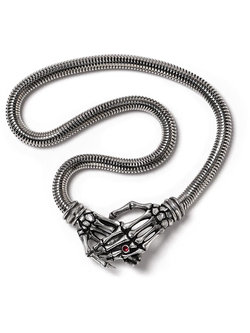 Skeleton Hand Necklace – Red Zone