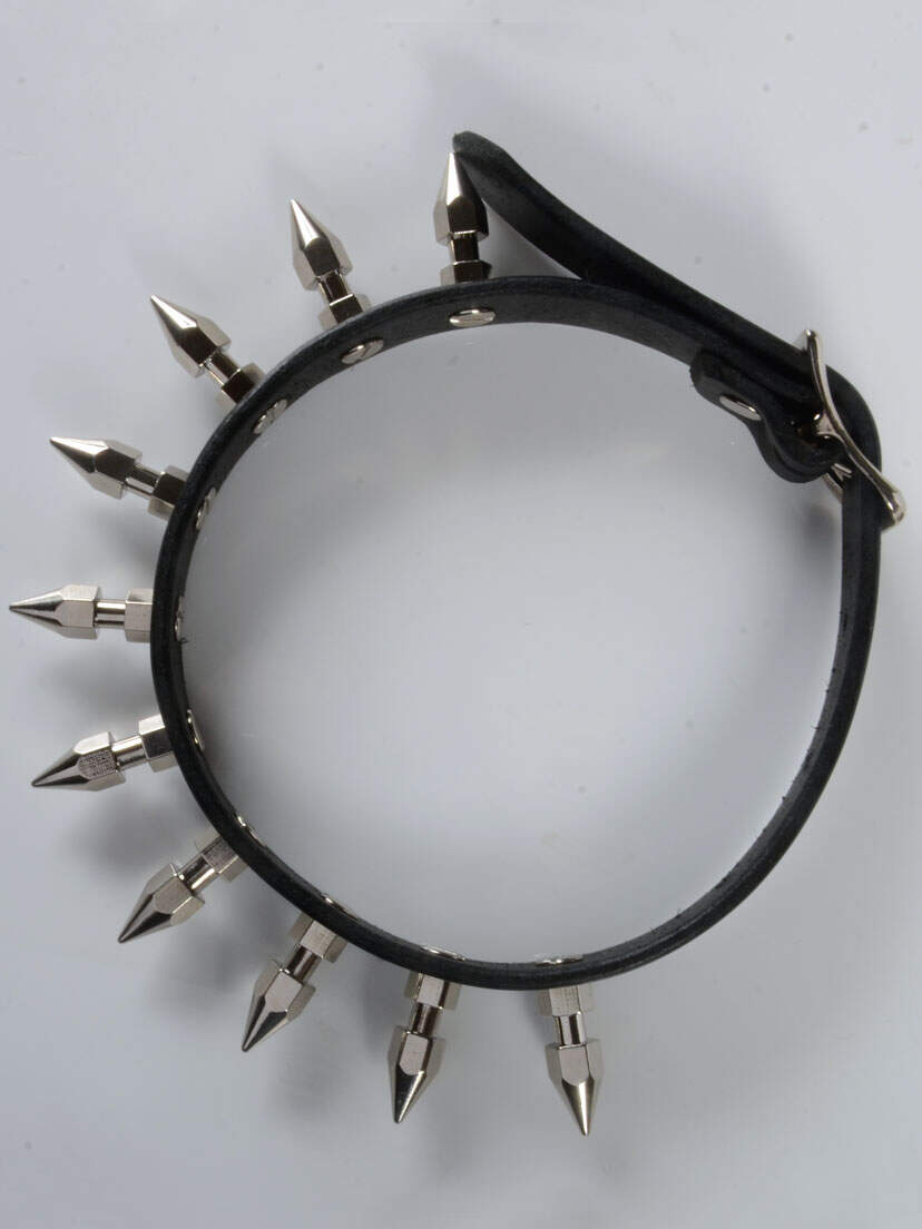 Tall Hex Spike Leather Choker Tall Hex Spike Leather Choker