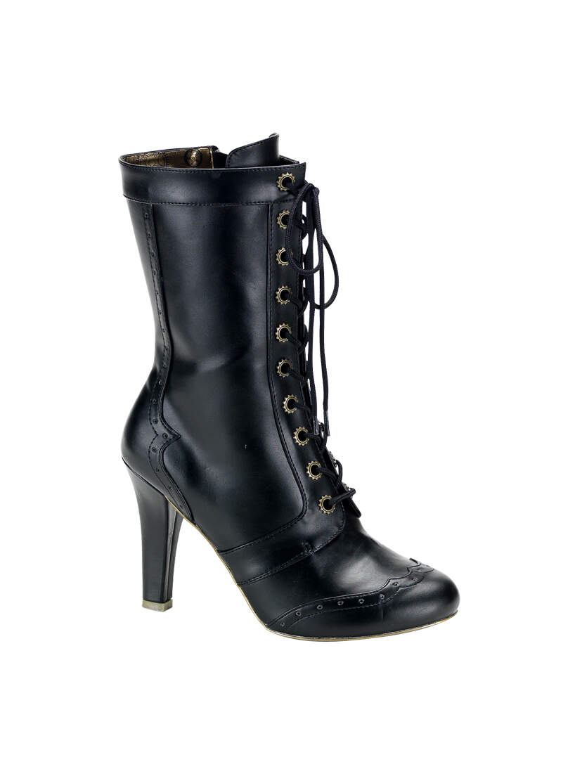 TESLA-102 Black Steampunk Boots