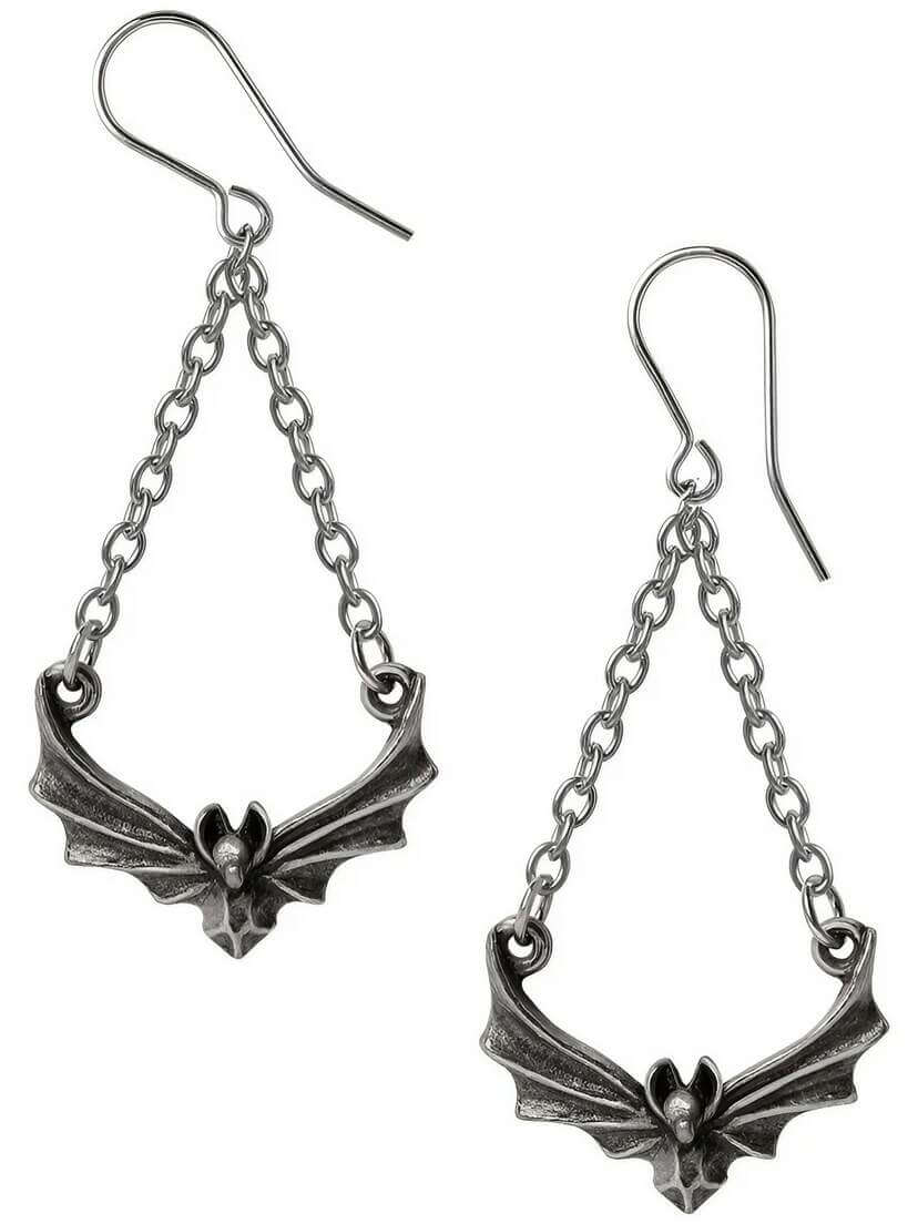 The Attic Earrings – Antiqued Pewter Bats