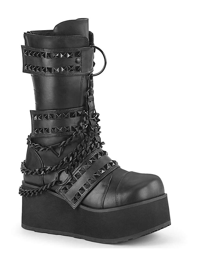 Trashville-138 Men's Platform Boots with Chains