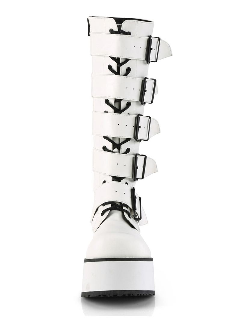Trashville-518 white platform boots