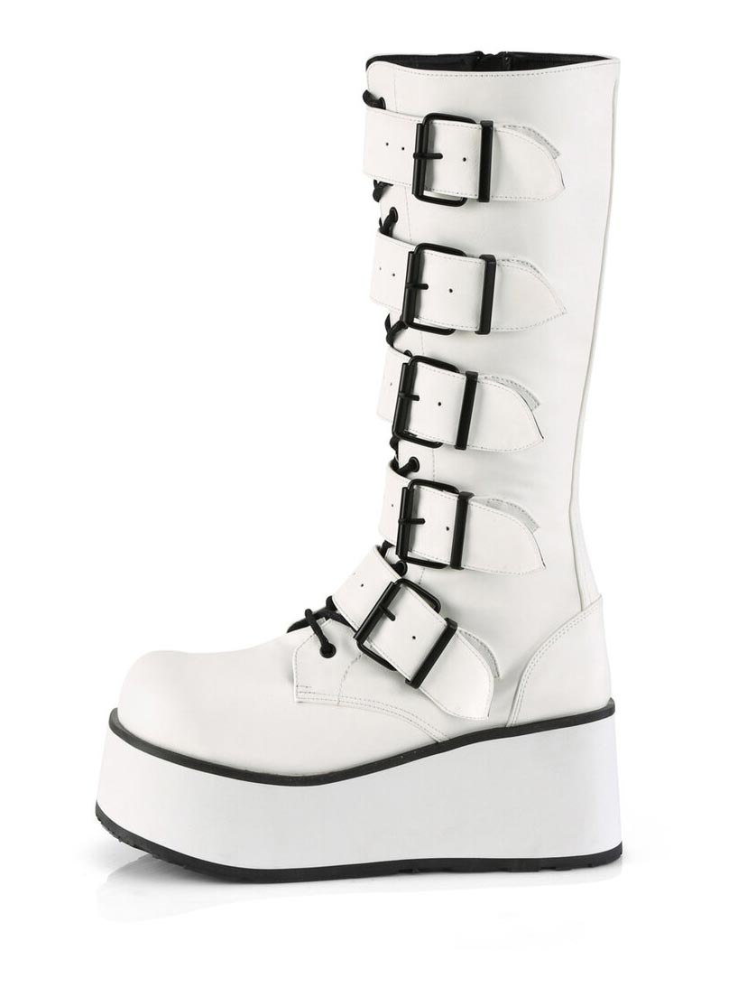 Mens Trashville-518 White Platform Boots