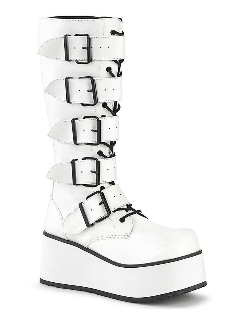 Trashville-518 white platform boots