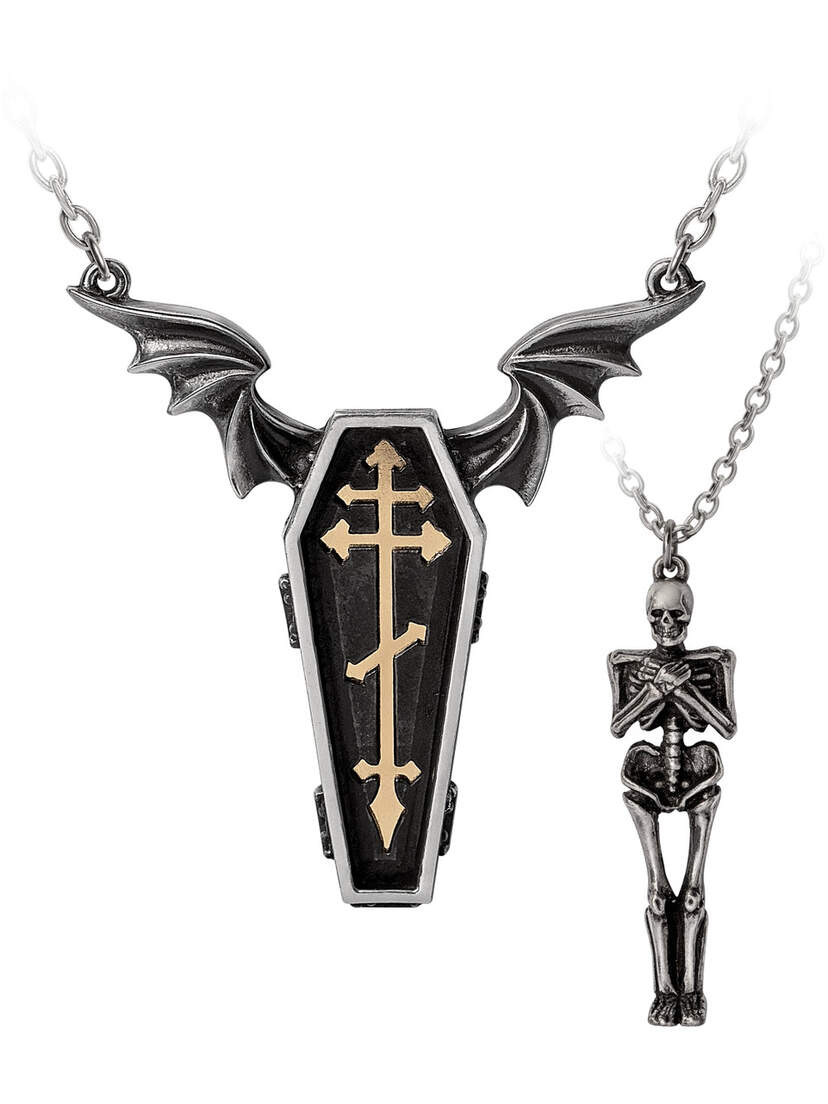 Undying Homage Coffin and Skeleton Necklace