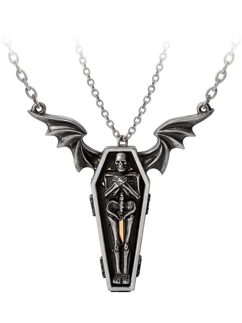 Undying Homage Coffin and Skeleton Necklace