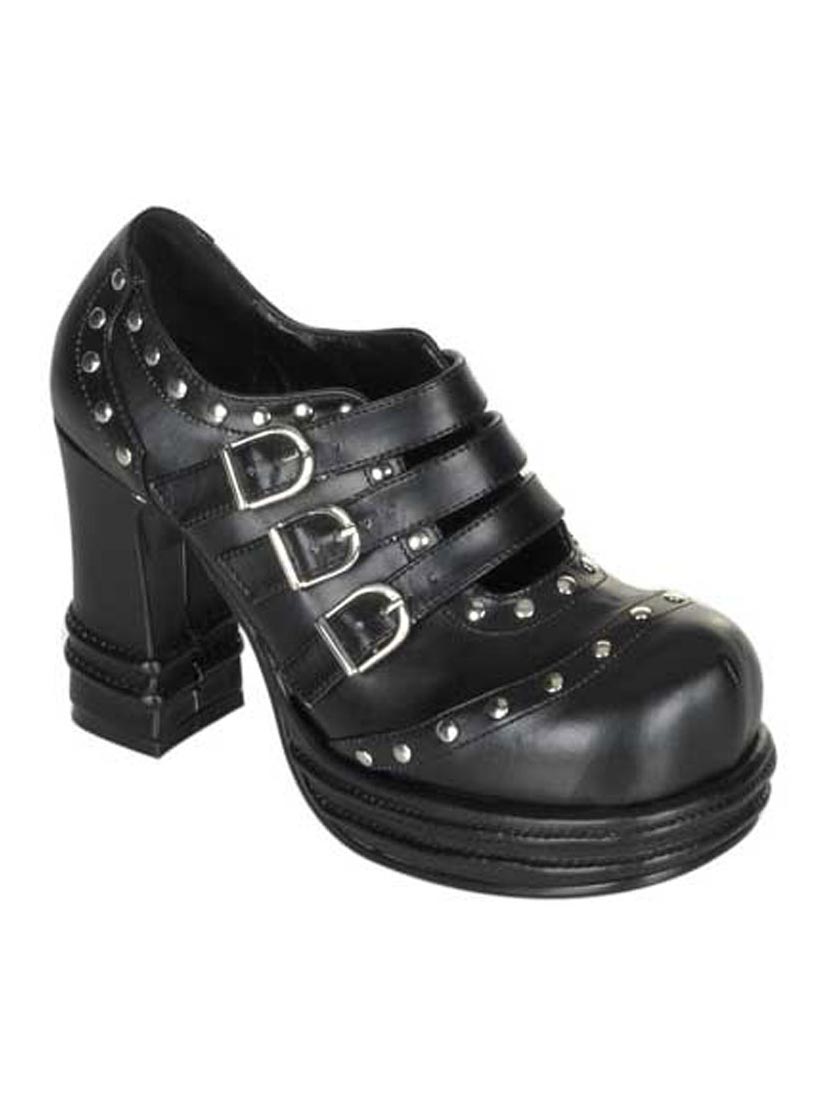 VAMPIRE-08 Buckle Strap Studded Shoes