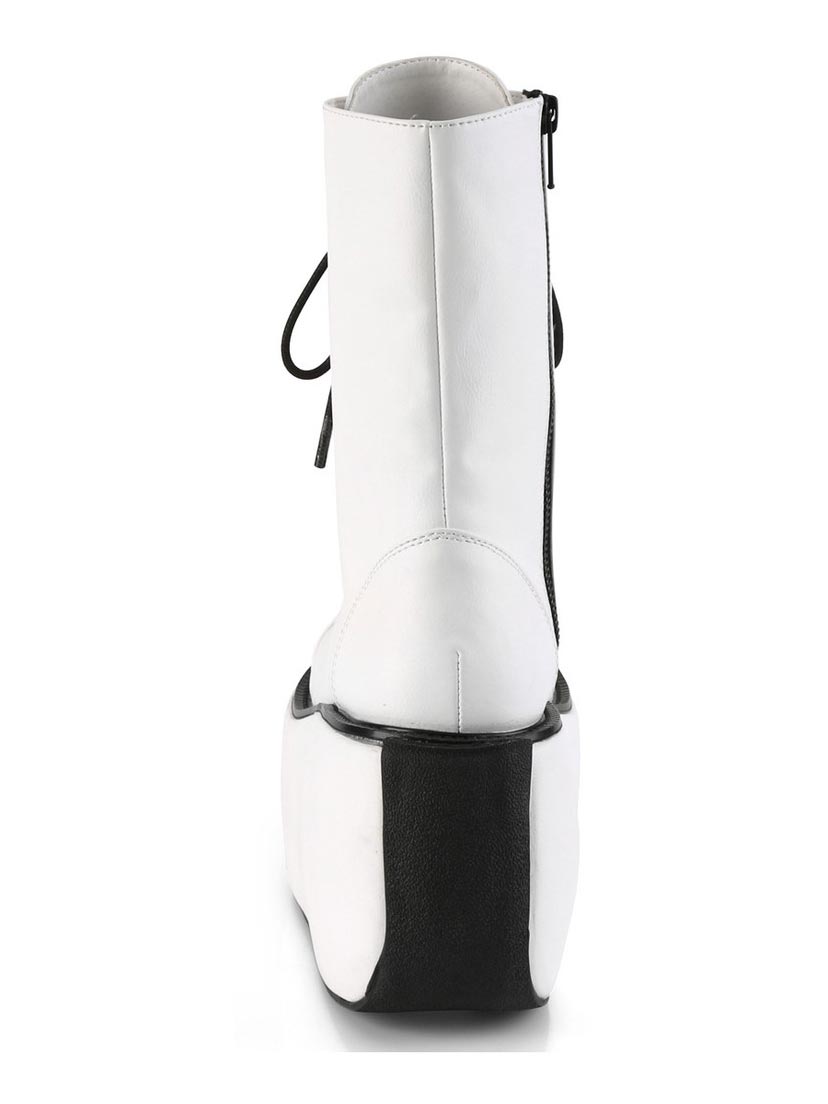 VIOLET-120 White Platform Boots