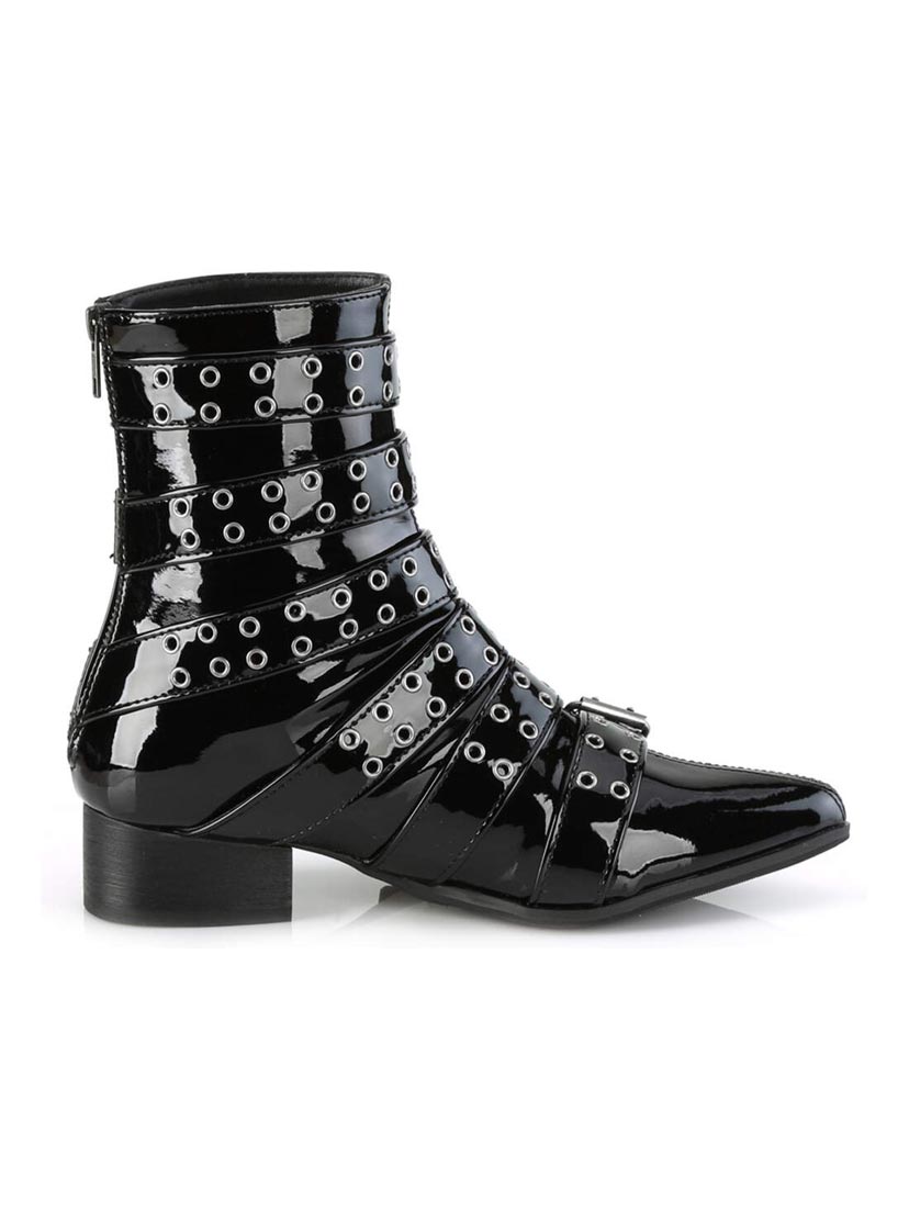 WARLOCK-70 Patent Pointy Toe Boots