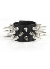 Rivithead's 3 Row Large Spike Wristband - Premium Leather