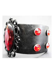 Product reviews for the Red Black Filigree Leather Wristband