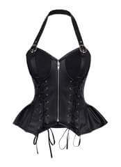 Gothic Enchantress Corset front zip with corset lacing on the front